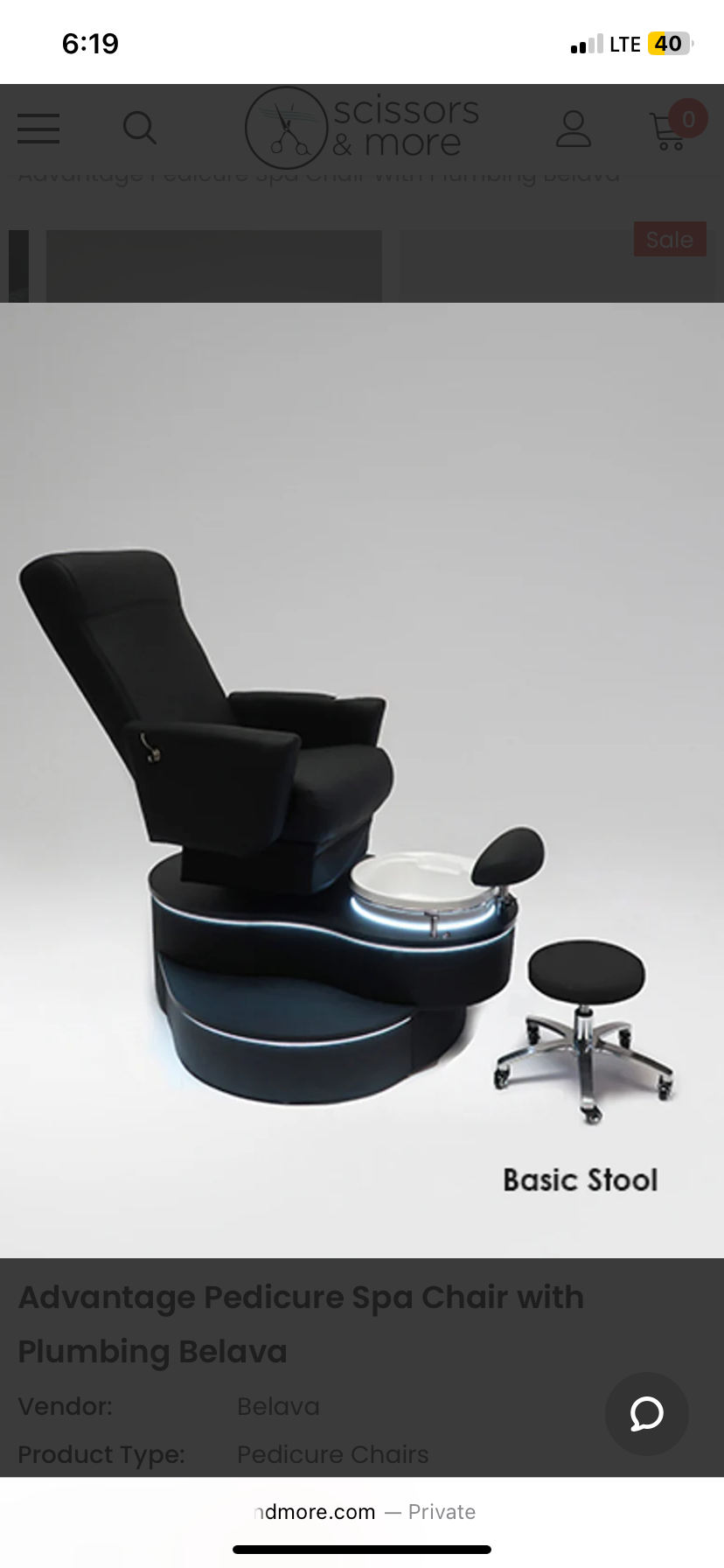No Plumbing Pedicure Spa Chair with massage and LED base